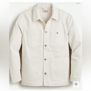 Wallace & Barnes duck canvas utility chore jacket in natural linen